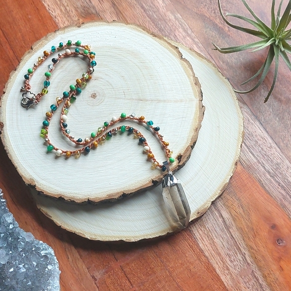 Smoky Quartz Crystal Necklace, Forest, Artisan Jewelry by Rust Belt Raised - Picture 8 of 16
